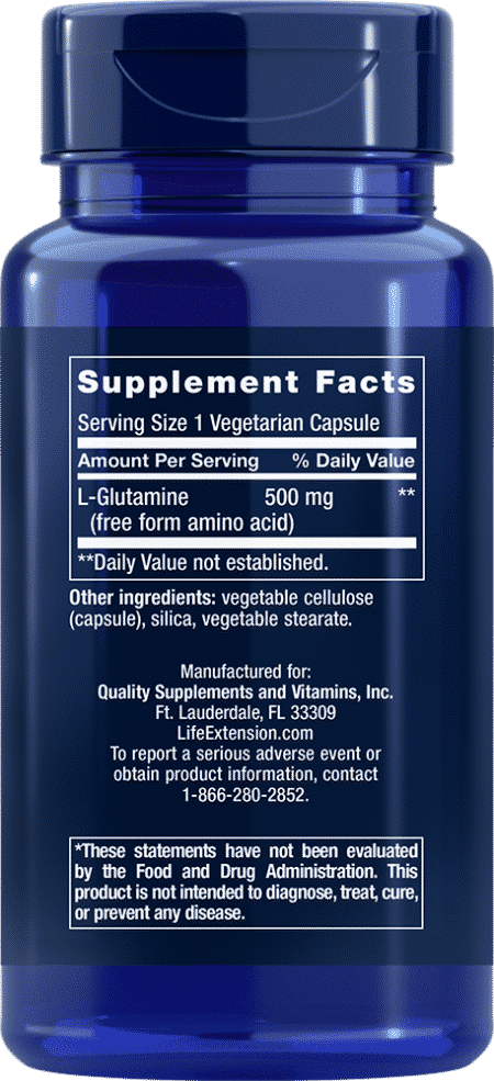 L-Glutamine, 500 mg, 100 vegetarian capsules 2
