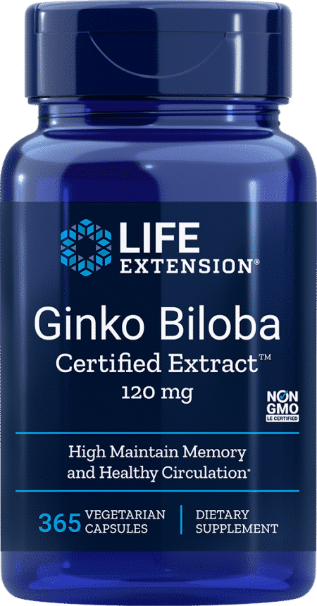 Ginkgo Biloba Certified Ext™, 120 mg, 365 VeggieC 1
